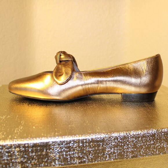 Bernardo - Leather Emersyn Dress Flats - Bronze Metallic Leather - Picture 2 of 8